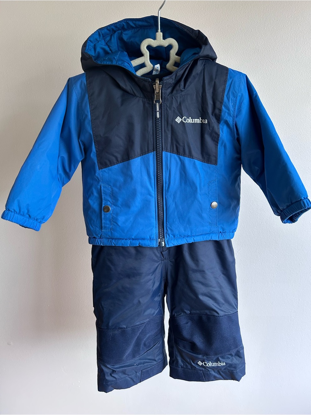 Columbia Blue and Navy Baby 2-Piece Snow Suit (6-12m)
